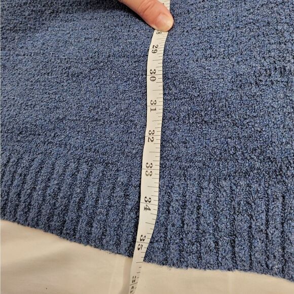 PERUVIAN CONNECTION blue sweater tunic dress pima cotton oversized cozy L - Picture 7 of 8